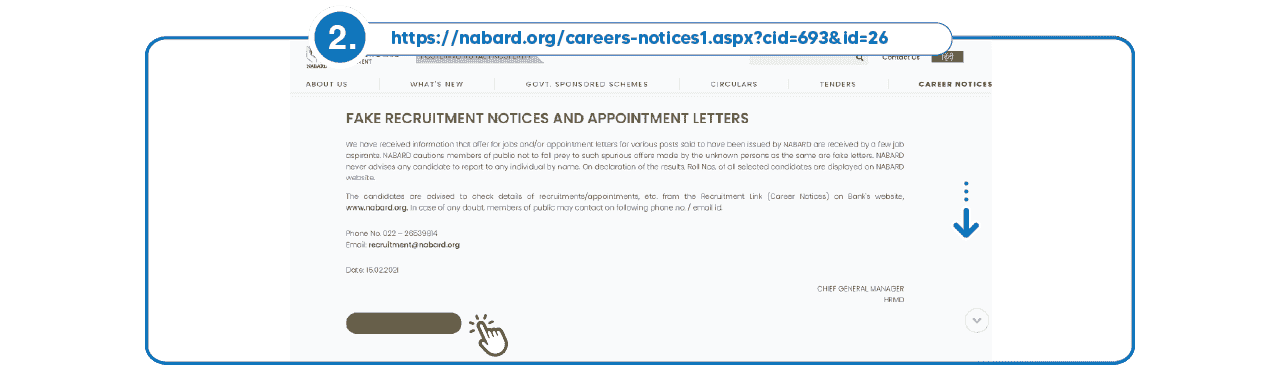 Step 2 to download NABARD Grade A Exam Result Step 2 - download NABARD Grade A Exam Result