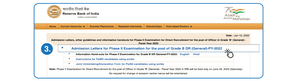 Download Rbi Grade B 2024 Admit Card For Phase 1 And 2