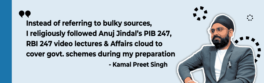 RBI Topper Kamalpreet Quote Sources to refer for GA section