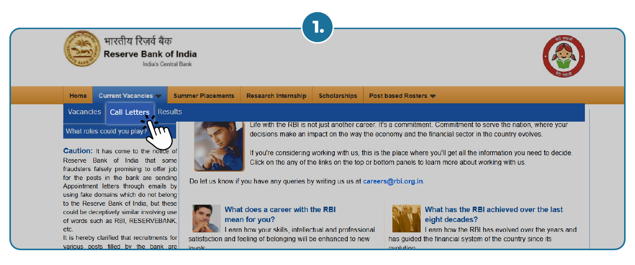 Step 1 - Download RBI Grade B Phase 2 Admit Card