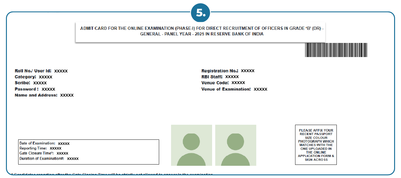 Step 5 - Download RBI Grade B Phase 2 Admit Card