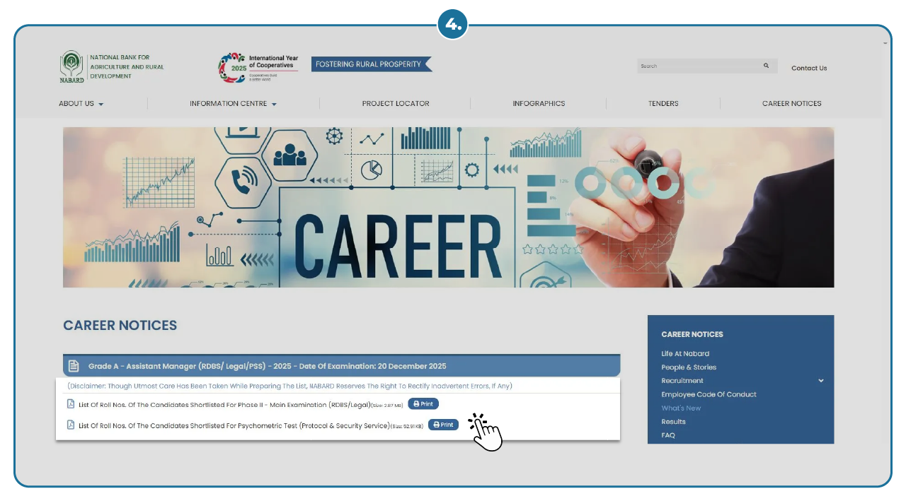 NABARD Grade A Result Steps to download 03 Step 3 to download NABARD Grade A Final Result 2022