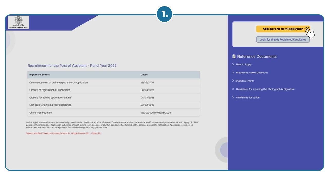 RBI ASSISTANT Application Process Step 01