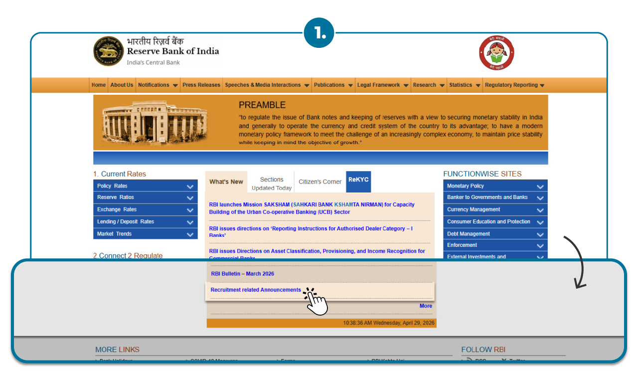 Step 1 - Fill RBI Grade B Application Form