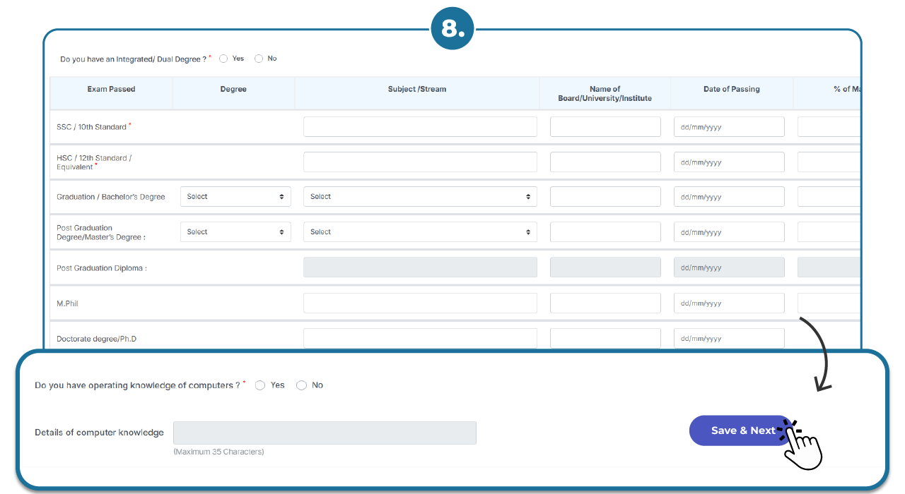Step 5 - Fill RBI Grade B Application Form