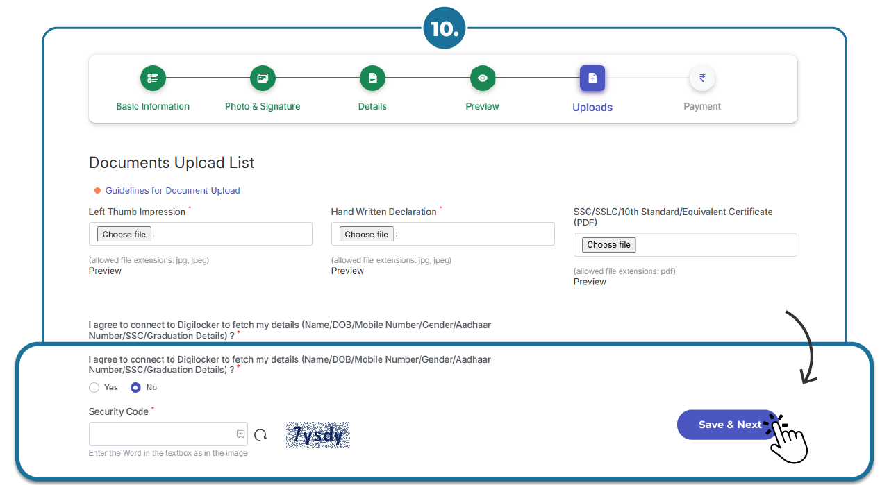 Step 7 - Fill RBI Grade B Application Form