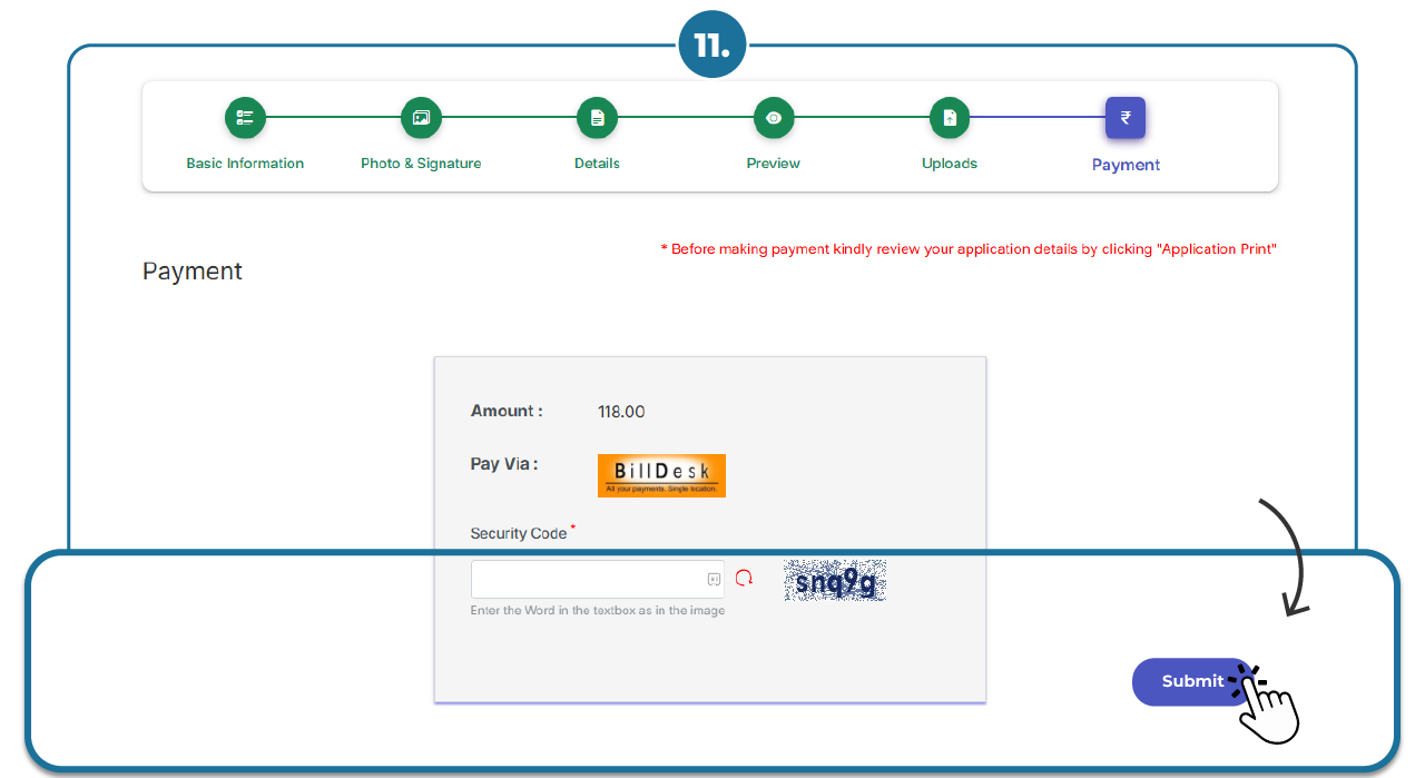 Step 7 - Fill RBI Grade B Application Form